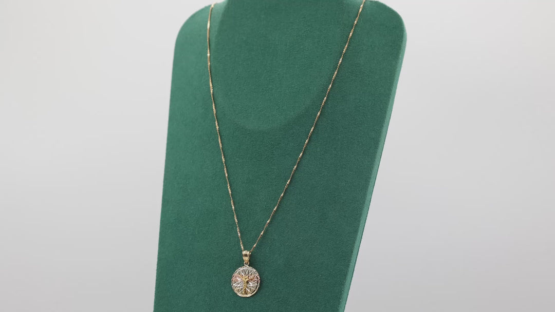 10K Yellow Gold Religious Pendant Necklace For Faith - 22 inches