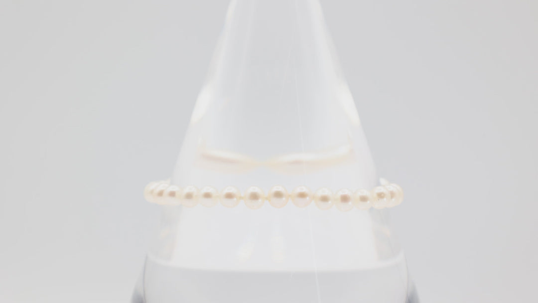 14K Yellow Gold Pearl Beaded Bracelet 7.5 Inches