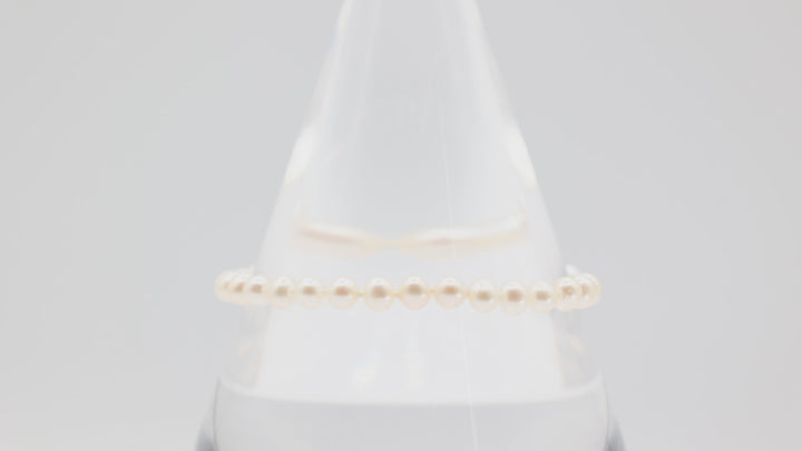 14K Yellow Gold Pearl Beaded Bracelet 7.5 Inches