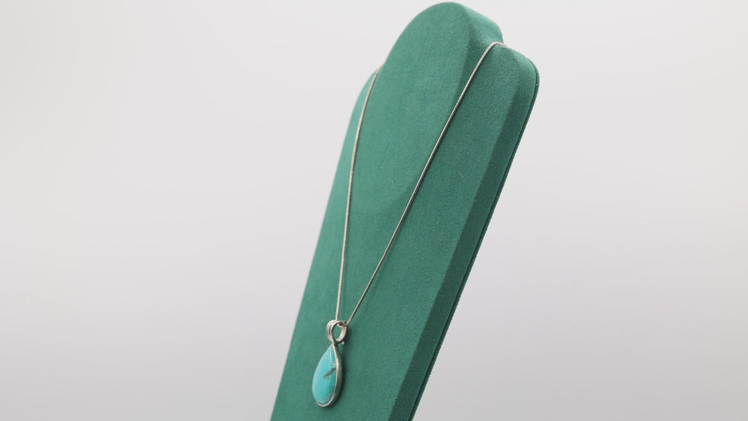 925 Sterling Silver Turquoise Teardrop Pendant