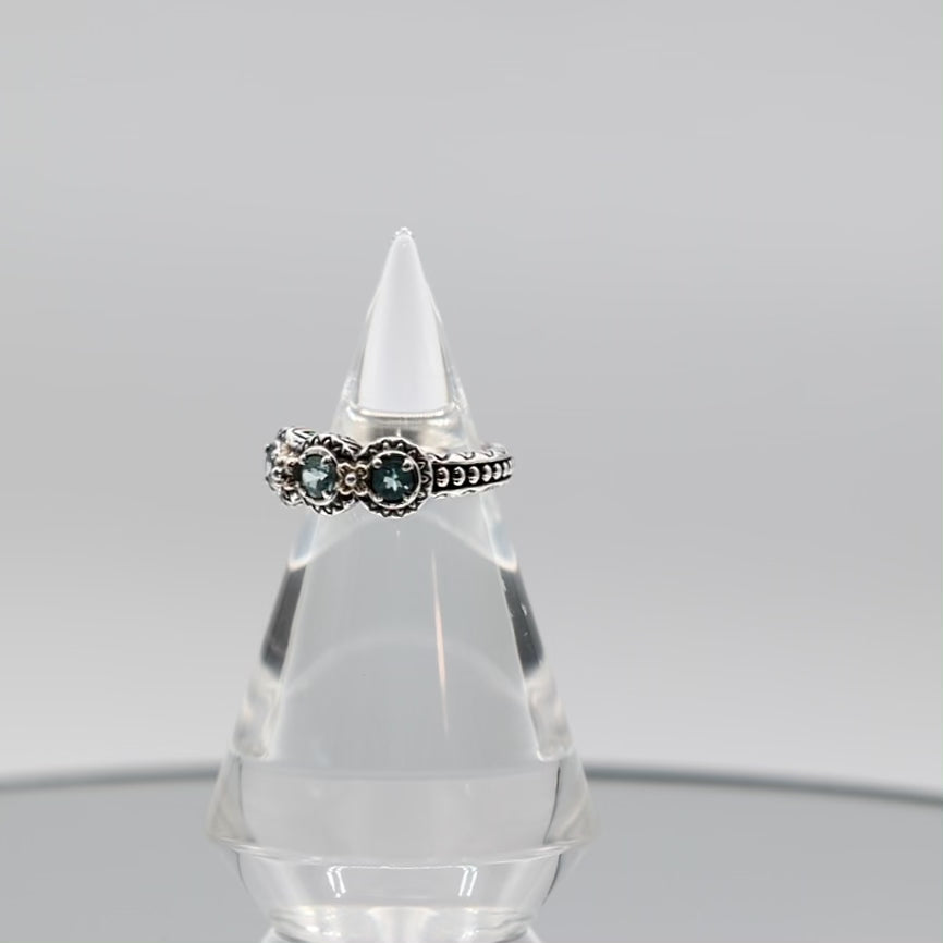925 Sterling Silver and 18k Yellow Gold Accented Barbara Bixby Apatite Ring- Size 8