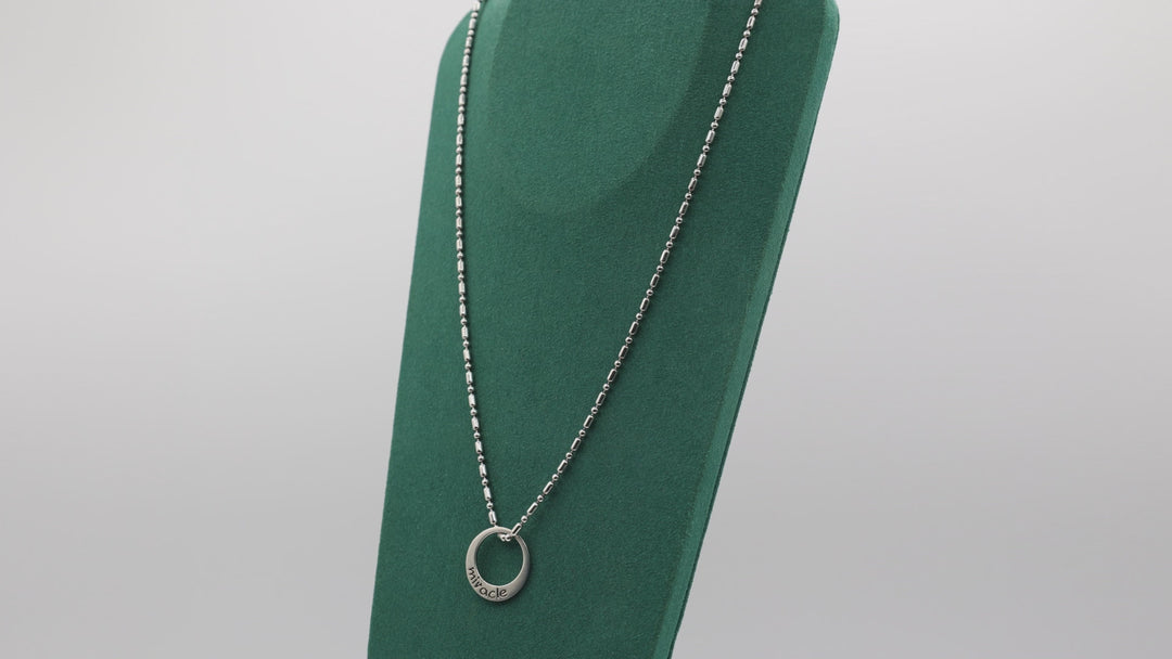 925 Sterling Silver Open Miracle Pendant Necklace