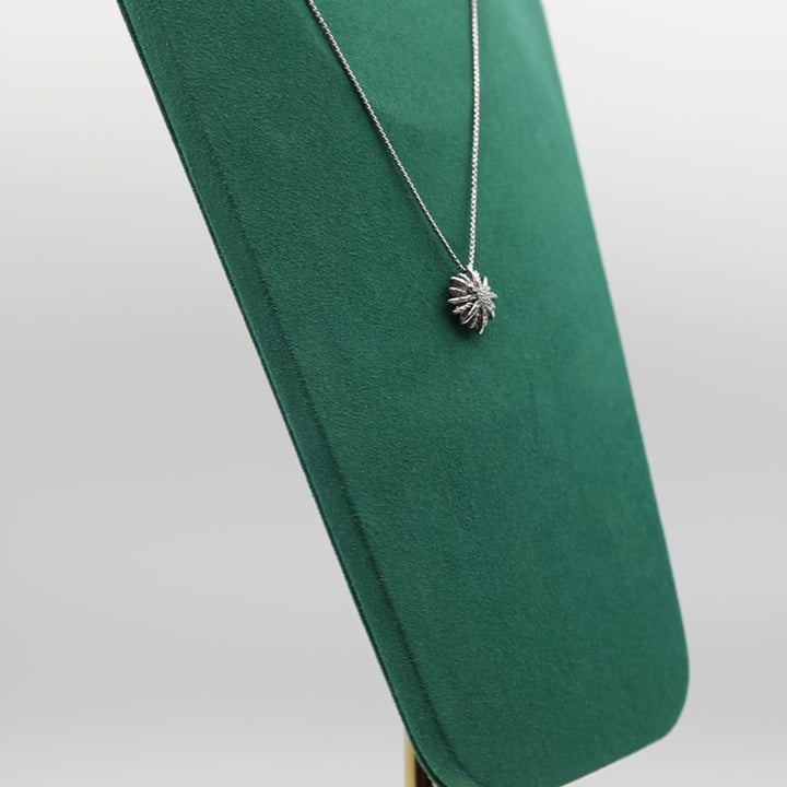 925 Sterling Silver White Diamond David Yurman and Snowflake Pendant Necklace - 9 Inches