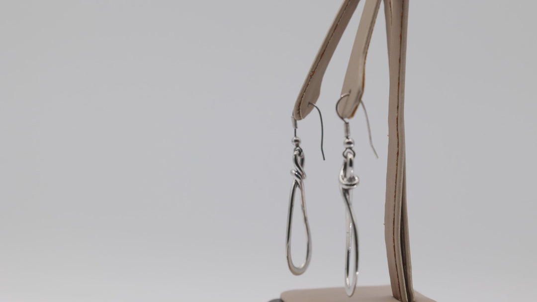 925 Sterling Silver Knot Infinity Drop Dangle Earrings