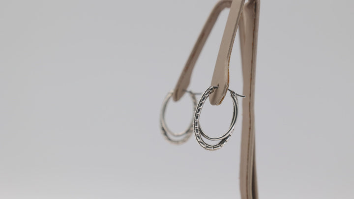 925 Sterling Silver Jai Twisted Oval Hoops 1 Inch Earrings