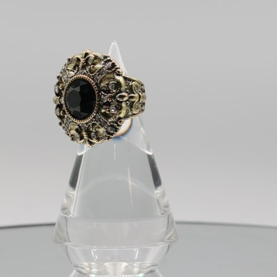 Brass Heidi Daus ''How  Suite It Is'' Beaded Crystal Ring - Size 5