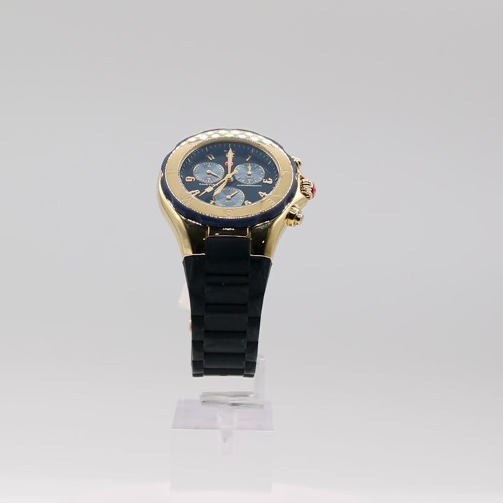 Michelle Jelly Bean Tahitian Watch with Black and Blue Band