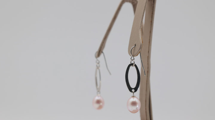 925 Sterling Silver and Pearl Dangle Earrings