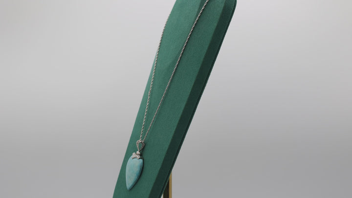 Sterling Silver Adjustable Chain Larimar Turquoise Pendant