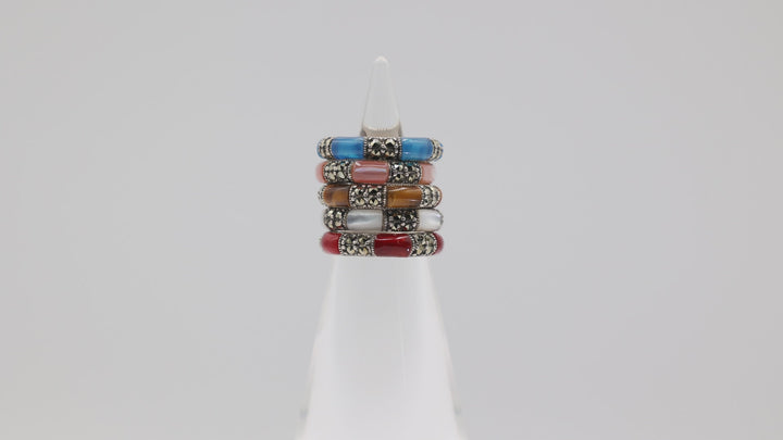 Sterling Silver Stackable Rings Set of 5 Size 5.5 Thailand
