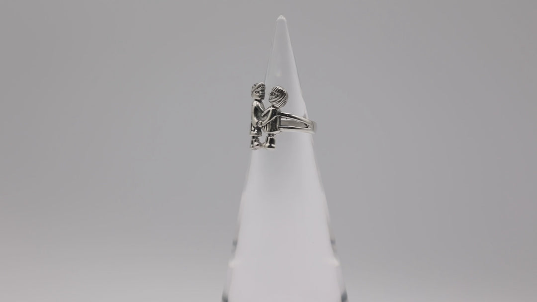 Sterling Silver Boy & Girl Ring Size 4.5