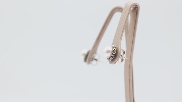 Lagos Caviar Pearl Stud Earrings for Elegant Style