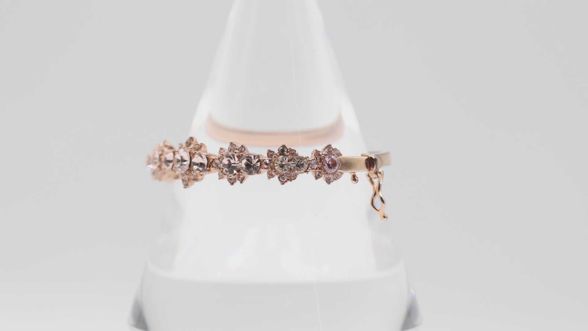 Givenchy Rose Gold Cuff Bracelet Pink Rhinestones – Annie