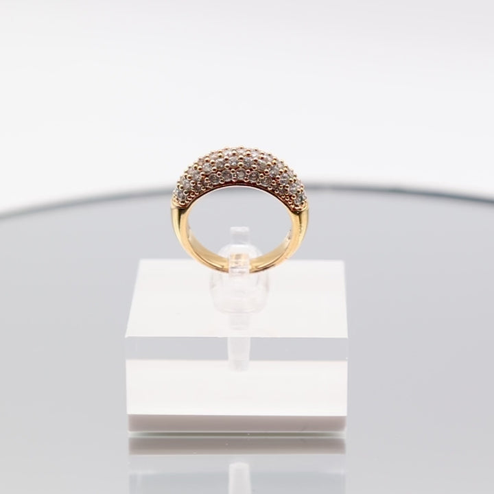 Gold Tone Swarovski Crystal Maeve Ring - Size 6.5