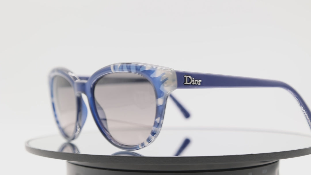 Christian Dior TieDye2 98MEU Blue Round Cateye Sunglasses