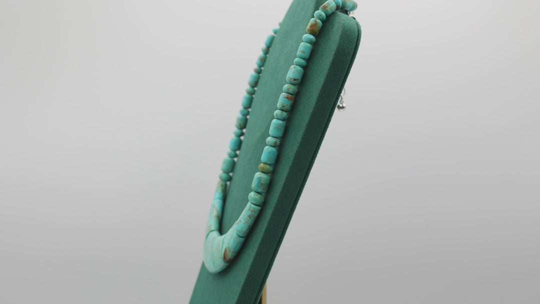 Sterling Silver 925 DRT Turquoise Necklace 17 Inch Long