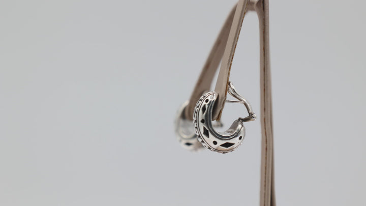 John Hardy 925 Sterling Silver Chunky Hoop Earrings