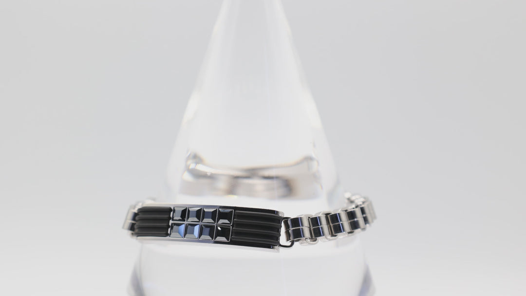 Swarovski Black Studded Link Chain Bracelet for Elegance