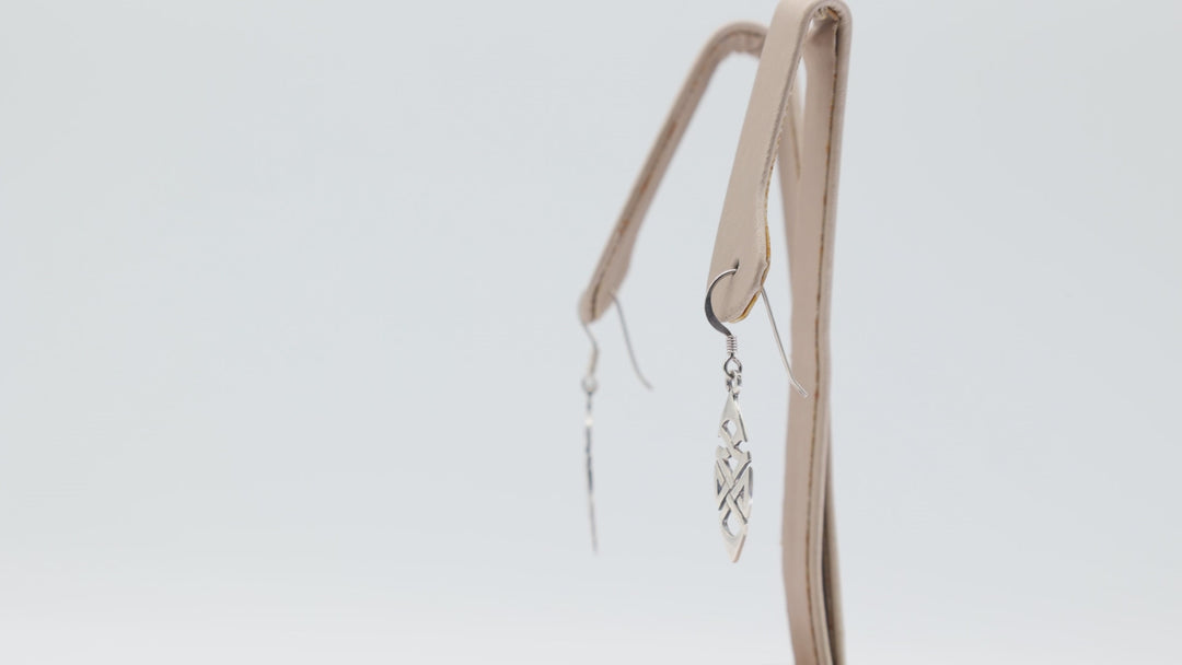 925 Silver Tribal Dangle Earrings 2cm