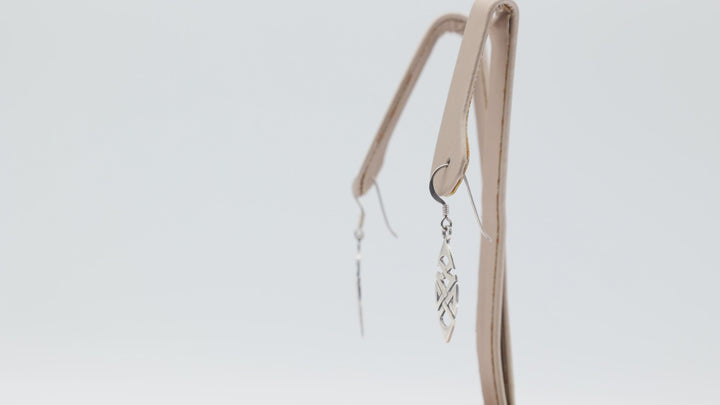 925 Silver Tribal Dangle Earrings 2cm