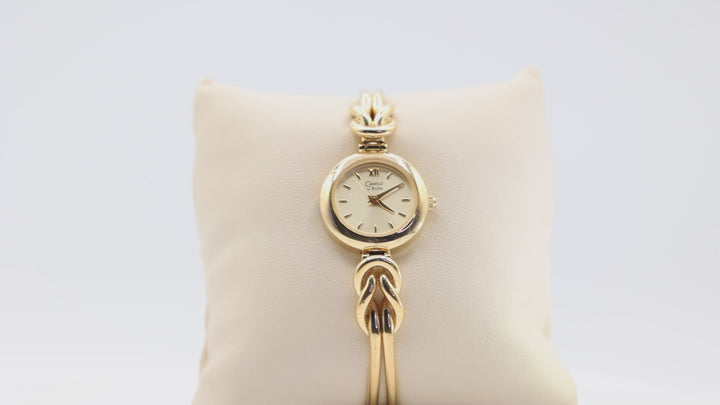 Caravelle by Bulova Vintage Gold Tone Bracelet 23mm Quartz Watch