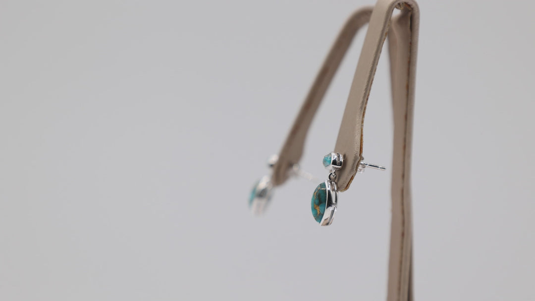 Sterling Silver Mojave Turquoise Drop Post Earrings