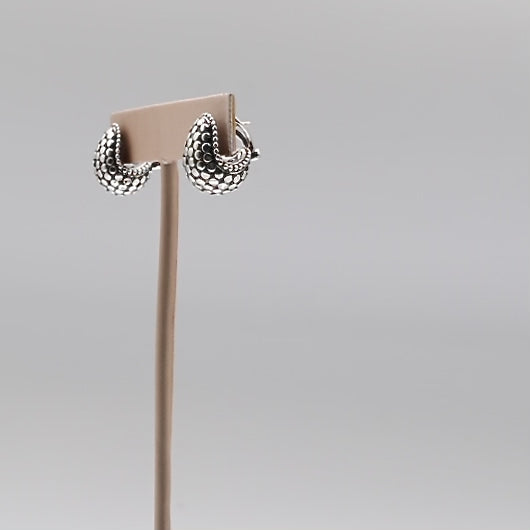 925 Sterling Silver John Hardy Dotted Hoop Earrings