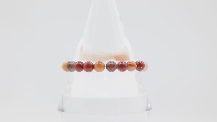 Red and Orange Agate Beaded Bracelet