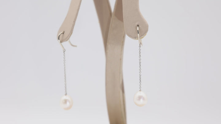 Tiffany & Co. 925 Elsa Peretti Pearl Dangle Earrings