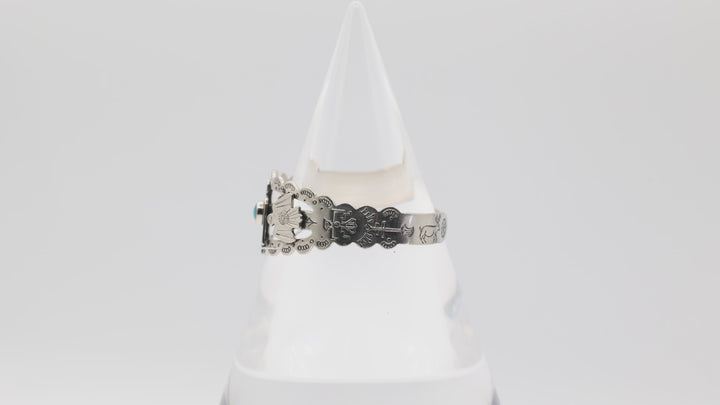 925 Sterling Silver Turquoise Thunderbird Cuff Bracelet