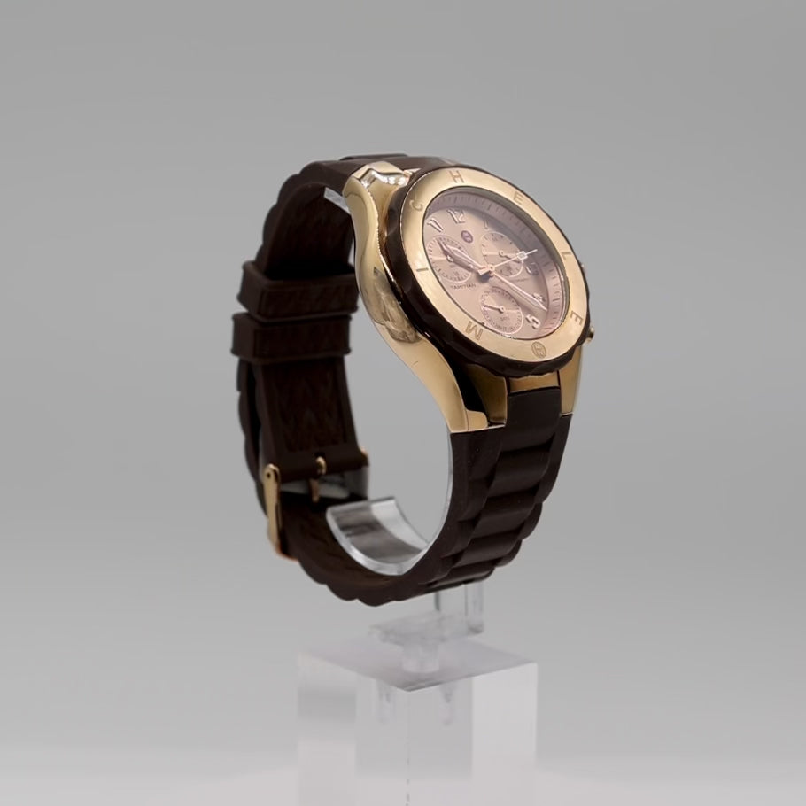 Michelle Jelly Bean Tahitian with Brown Silicone Band Watch