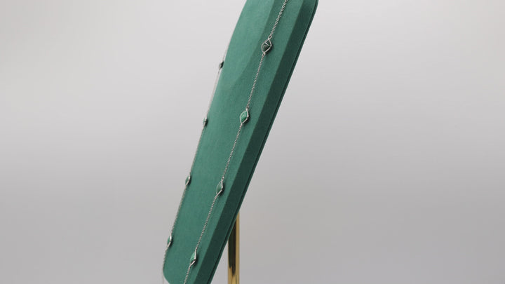 925 Sterling Silver 30 Inch Malachite Square Necklace