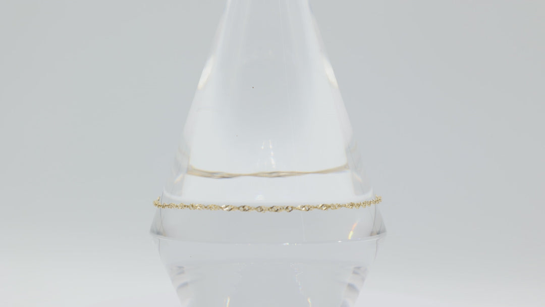 14k Yellow Gold Twisted Chain Bracelet 9 Inch