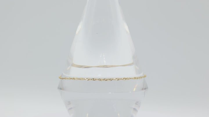 14k Yellow Gold Twisted Chain Bracelet 9 Inch