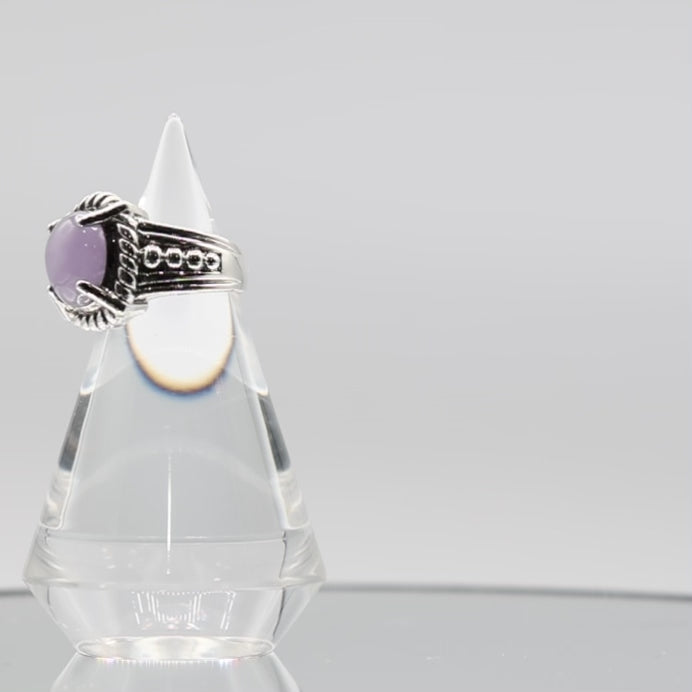 925 Sterling Silver Judith Ripka Lavender Jade Ring - Size 7.25