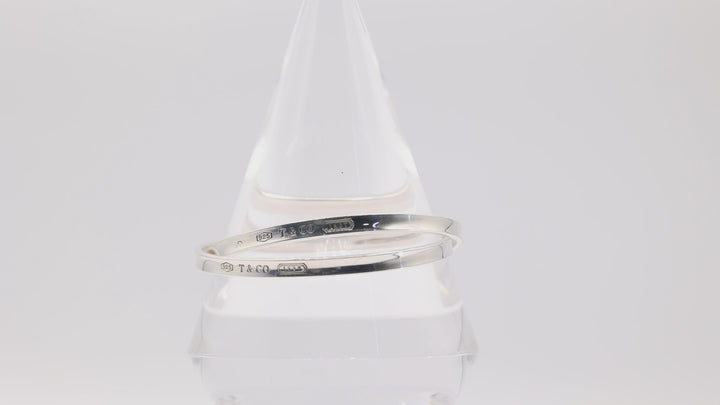 Tiffany & Co. 925 Sterling Silver Interlocked Bangle Bracelet