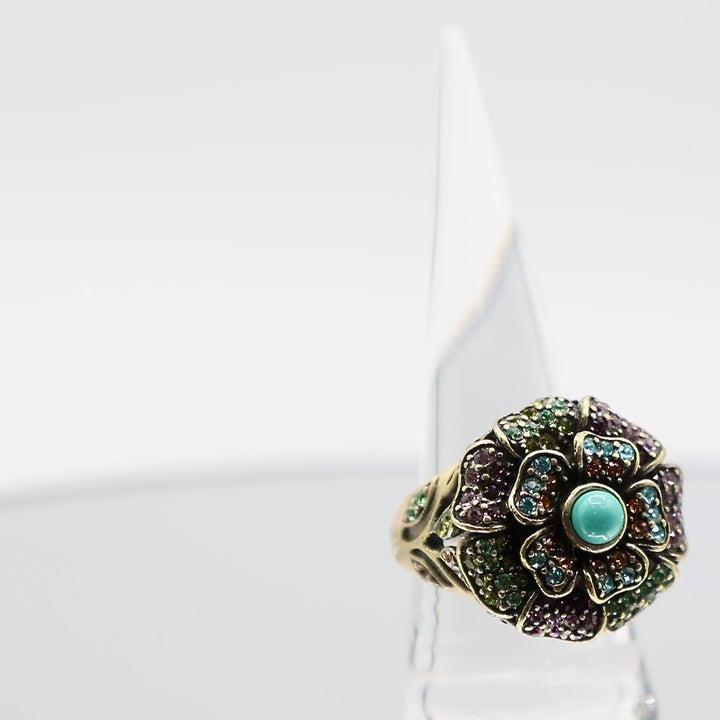 Heidi Daus Multi-Color Rhinestone Accent Butterfly Ring - Size 10