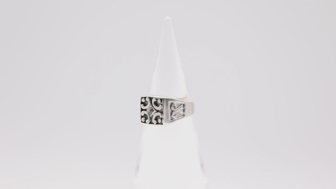 925 Sterling Silver Square Men's Ring- Size 8.25