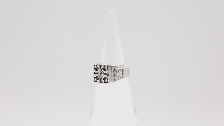 925 Sterling Silver Square Men's Ring- Size 8.25