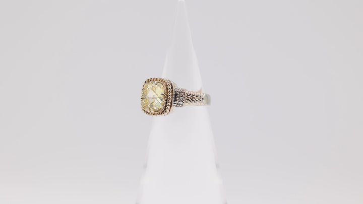 Lia Sophia Silver And Gold Tone Lemon Chiffon Ring Size 9