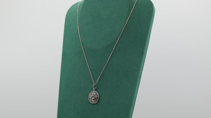 925 Sterling Silver 20 Inch Chain Suarti Bali 925 18k Gold Ornate Oxidized Charm Pendant Necklace