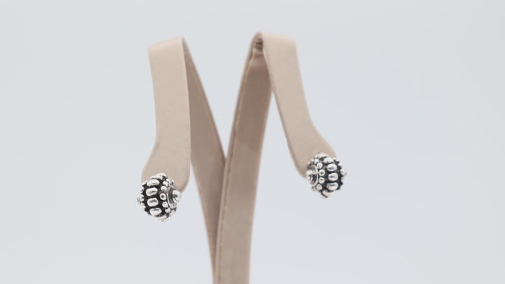 925 Sterling Silver Beaded Stud Earrings for Women