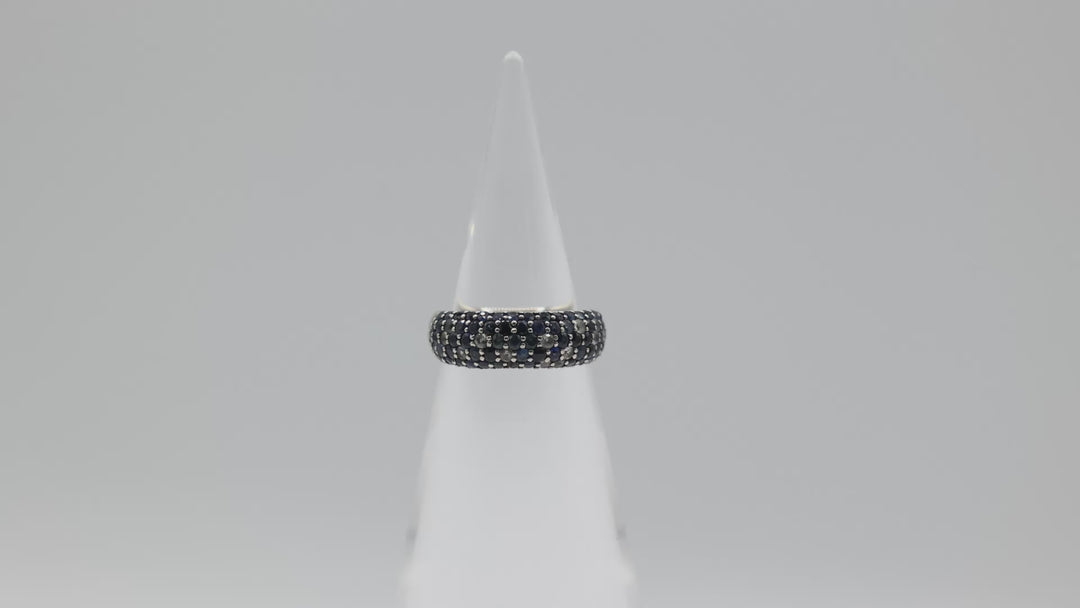 Effy Sterling Silver Blue Topaz And Sapphire Ring Size 7.5