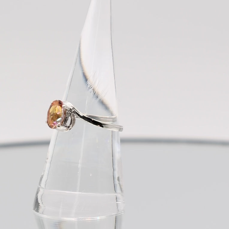 14k White Gold Orange Mystic Topaz Ring - Size 7