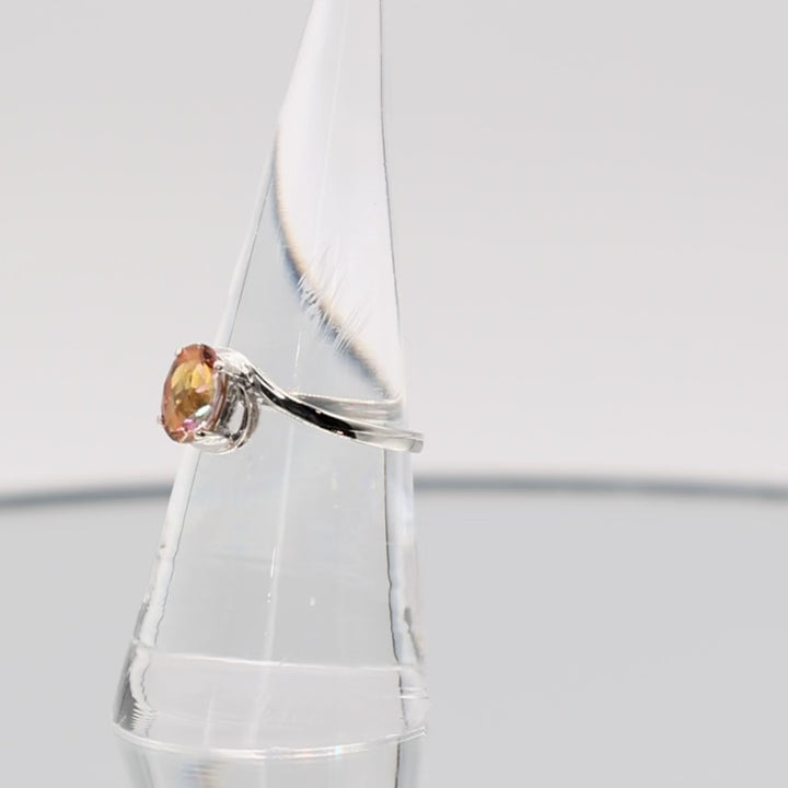 14k White Gold Orange Mystic Topaz Ring - Size 7