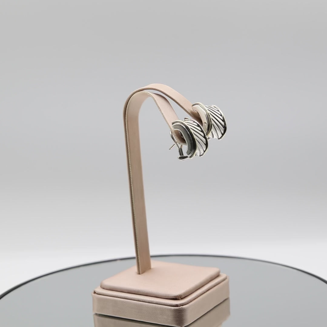 925 Sterling Silver and 14k Yellow Gold David Yurman Cable Stud Earrings