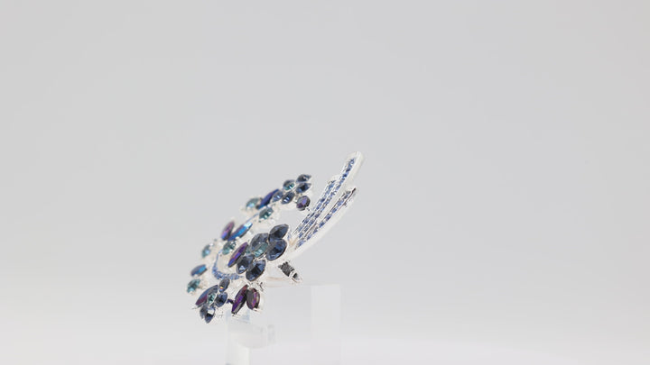 Anne Klein Blue Flower Cluster Arched Pin