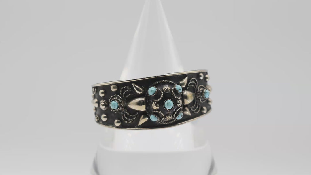 Costume Alp Italy Southwest Cuff Bracelet with Turquoise Accents