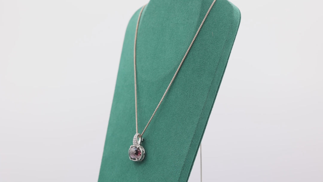 Judith Ripka Adjustable Smokey Brown Quartz with Crystals Pendant Necklace