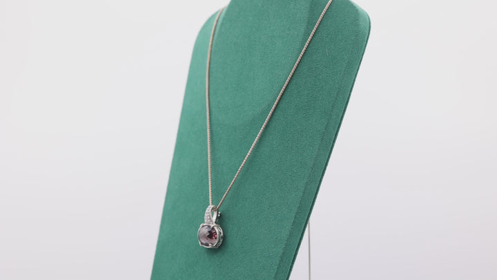 Judith Ripka Adjustable Smokey Brown Quartz with Crystals Pendant Necklace